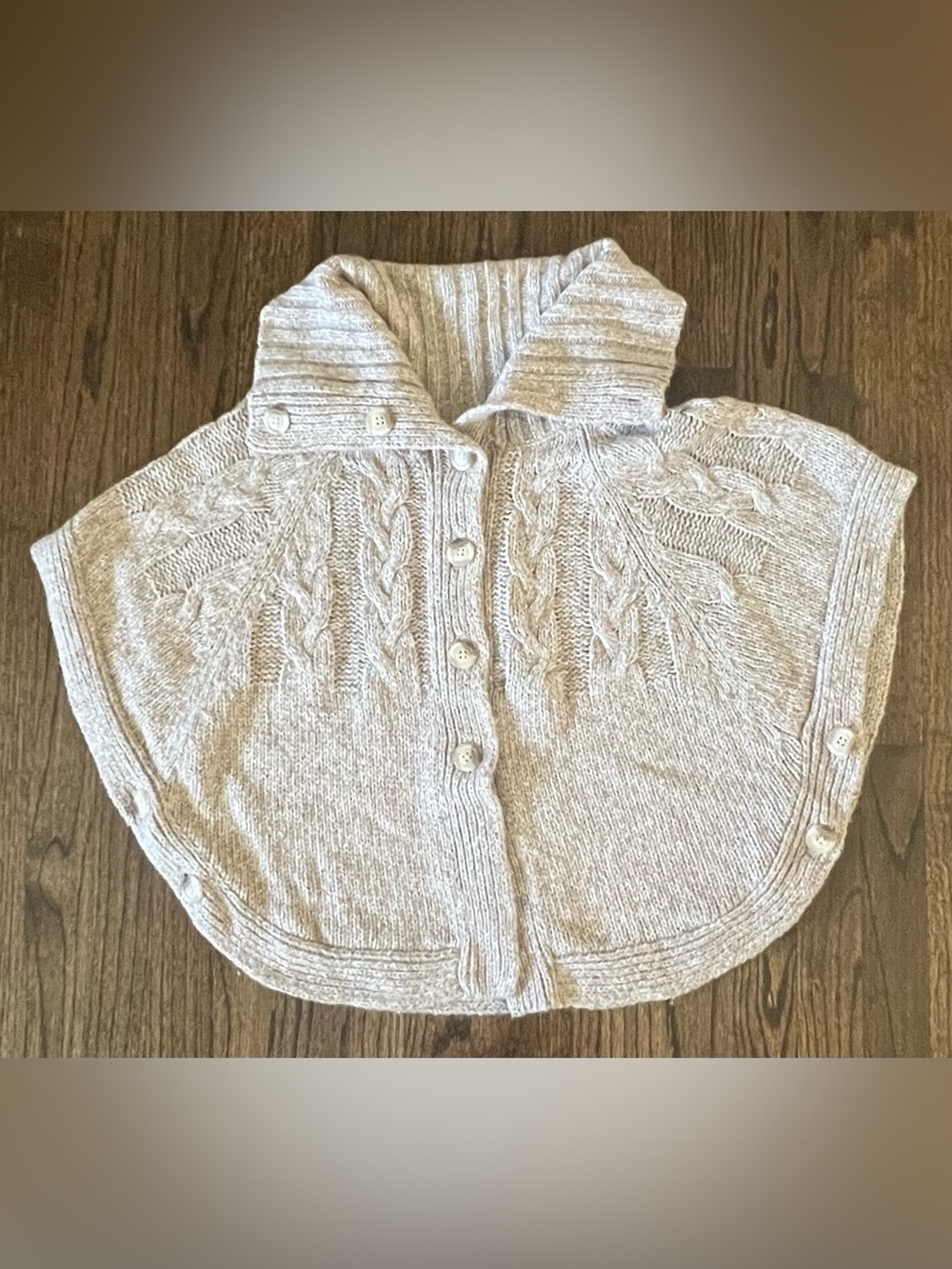 Old Navy Cream Cable-Knit Buttoned Capelet